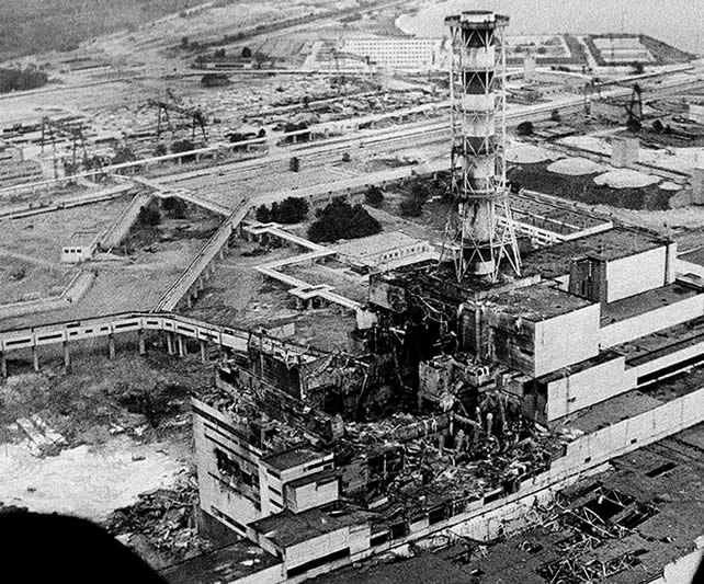 Chernobyl Nuclear Power Plant reactor 4 after the 1986 disaster